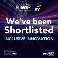 DefProc shortlisted for the Inclusive Innovation category at the 2024 Northern Power Women Awards. The headline sponsor is EY and the category sponsor is Catapult.