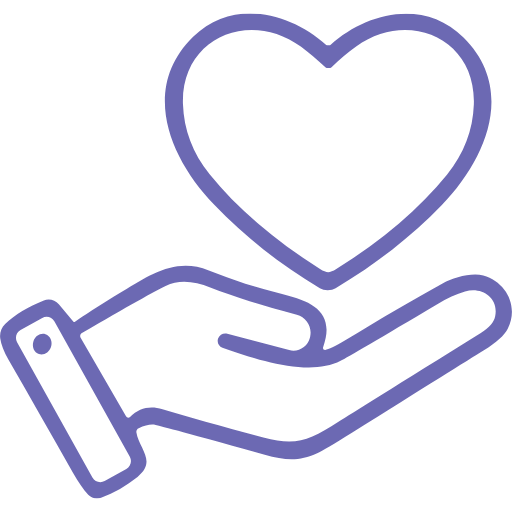 Icon of a hand holding a heart